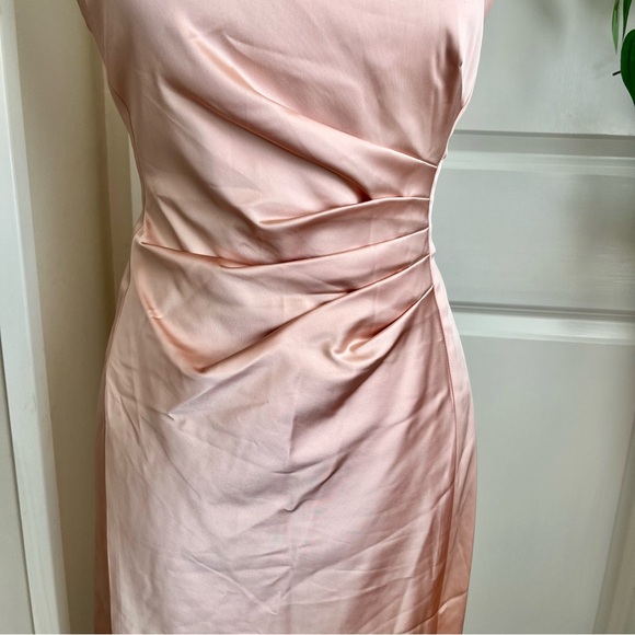 Lauren Ralph Lauren Evening Satin Cap Sleeve Sheath Dress Pink Sz 4 - Picture 5 of 16